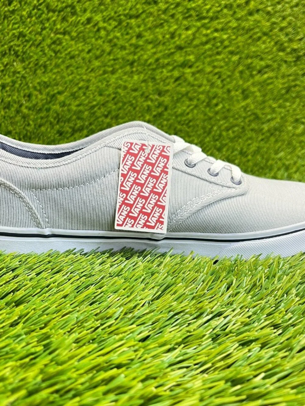 Vans Atwood Canvas Womens Size 8.5 Gray White Athletic Skate Shoes Sneakers_4